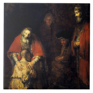 Rembrandt - De terugkeer van de prodigal Son Tegeltje