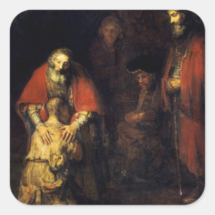 Rembrandt - De terugkeer van de prodigal Son Vierkante Sticker