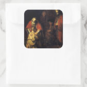 Rembrandt - De terugkeer van de prodigal Son Vierkante Sticker (Tas)