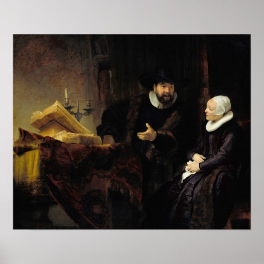 Rembrandt - Doopsgezinde predikant Anslo en zijn v Poster (Voorkant)