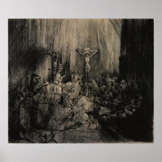 Rembrandt - Drie Kruisen Poster (Voorkant)