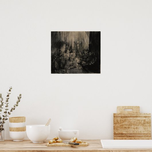 Rembrandt - Drie kruisingen Poster (Keuken)