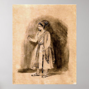 Rembrandt - een Deccani Nobleman Standing 1656 Poster
