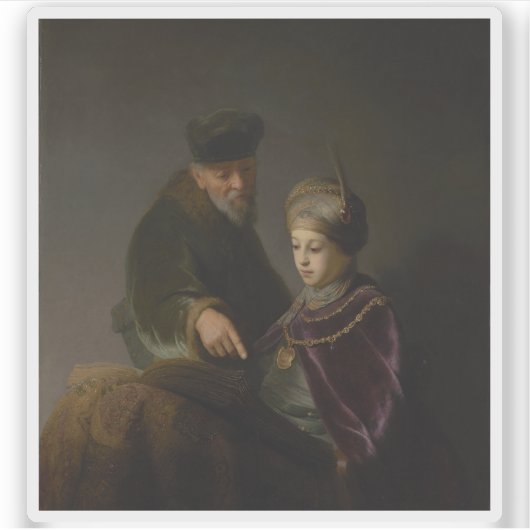 Rembrandt - Een jonge geleerde en zijn leraar Sticker (Voorkant)
