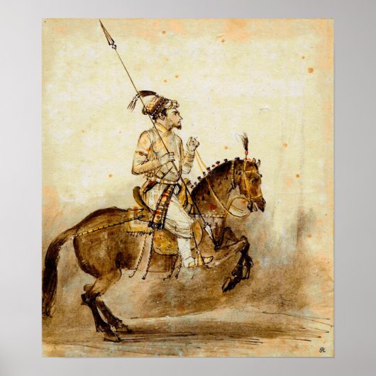 Rembrandt - een mughal nobleman op Horseback 1656 Poster (Voorkant)