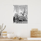 Rembrandt Etching Supper op Emmaus Poster (Keuken)