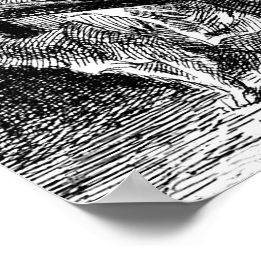 Rembrandt Etching Supper op Emmaus Poster (Hoek)