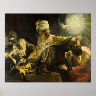 Rembrandt - Feestmaal van Belsazar 1635 Poster