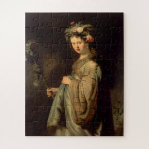 Rembrandt - Flora, populaire barokke schilderkunst Legpuzzel