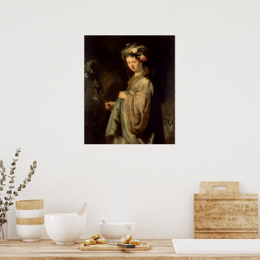 Rembrandt - Flora, populaire barokke schilderkunst Poster (Keuken)