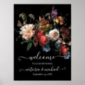 Rembrandt floral dark and moody Wedding Welcome Poster (Voorkant)