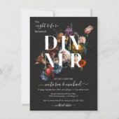 Rembrandt Floral Dark & Moody Rehearsal Dinner Kaart (Voorkant)