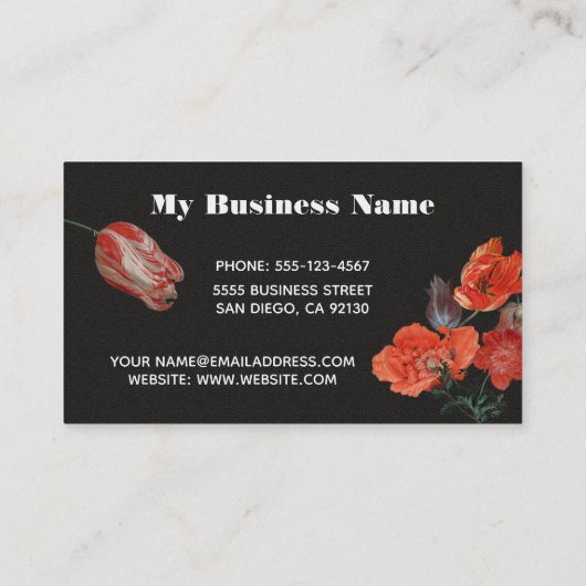 Rembrandt Floral Dark & Moody Visitekaartje (Achterkant)