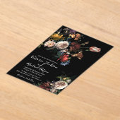 Rembrandt Floral Dark & Moody Wedding Acryl Uitnodigingen (Laagn)