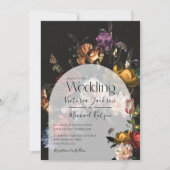 Rembrandt Floral Dark & Moody Wedding Arch Kaart (Voorkant)