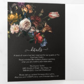 Rembrandt Floral Dark & Moody Wedding Drieluik Uitnodiging (Binnenzijde eerst)