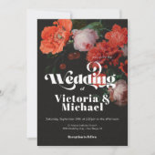 Rembrandt Floral Dark & Moody Wedding Invitation Kaart (Voorkant)