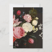 Rembrandt Floral Dark & Moody Wedding Invitation Kaart (Achterkant)