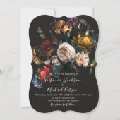 Rembrandt Floral Dark & Moody Wedding Invitation Kaart (Voorkant)