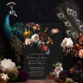 Rembrandt Floral Dark & Moody Wedding Invitation Kaart
