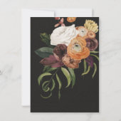 Rembrandt Floral Dark & Moody Wedding Invitation Kaart (Achterkant)