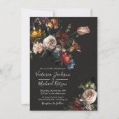 Rembrandt Floral Dark & Moody Wedding Invitation Kaart (Voorkant)
