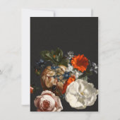 Rembrandt Floral Dark & Moody Wedding Invitation Kaart (Achterkant)