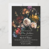 Rembrandt Floral Dark & Moody Wedding Monogram Kaart (Voorkant)