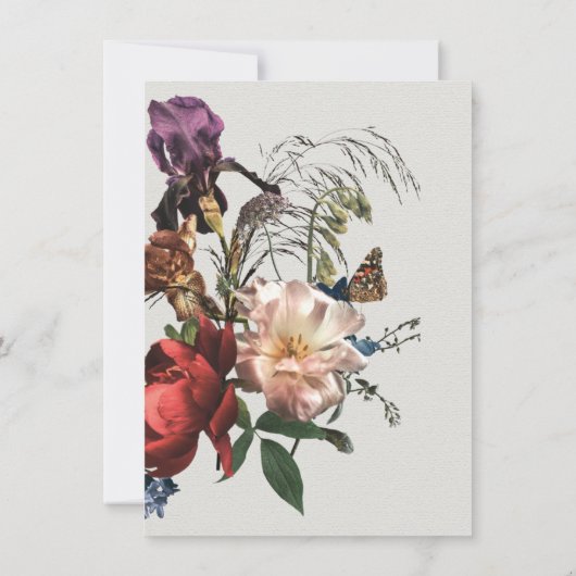 Rembrandt Floral light & airy Wedding Invitation Kaart (Achterkant)