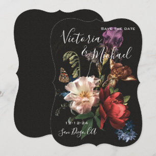 Rembrandt Floral Save the Date Wedding Kaart