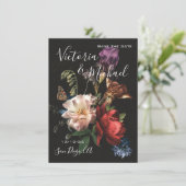 Rembrandt Floral Save the Date Wedding Kaart (Staand voorkant)