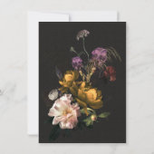 Rembrandt Floral Save the Date Wedding Kaart (Achterkant)