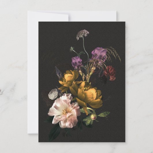 Rembrandt Floral Save the Date Wedding Kaart (Achterkant)