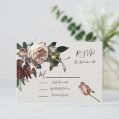 Rembrandt Floral Wedding-reactiekaarten RSVP (Staand voorkant)