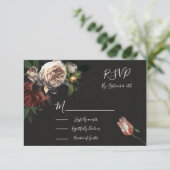 Rembrandt Floral Wedding-reactiekaarten RSVP (Staand voorkant)