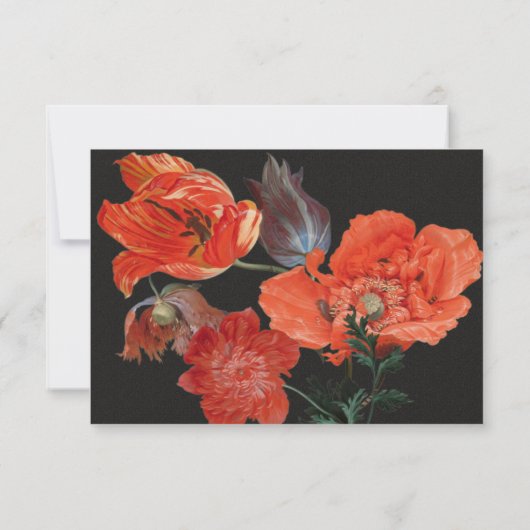 Rembrandt Floral Wedding-reactiekaarten RSVP (Achterkant)