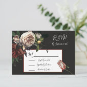 Rembrandt Floral Wedding-reactiekaarten RSVP (Staand voorkant)