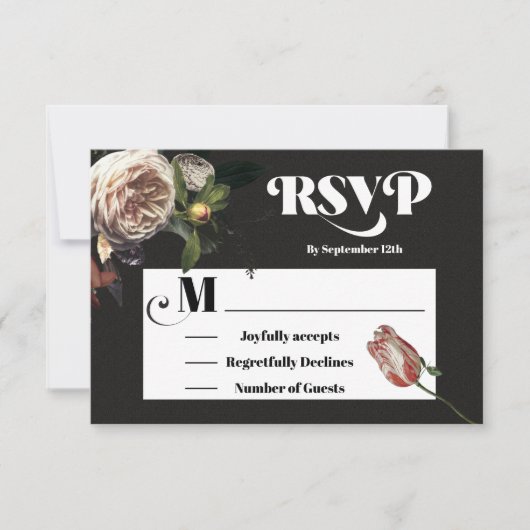 Rembrandt Floral Wedding-reactiekaarten RSVP (Voorkant)