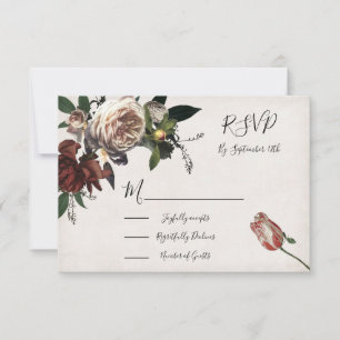 Rembrandt Floral Wedding-reactiekaarten RSVP