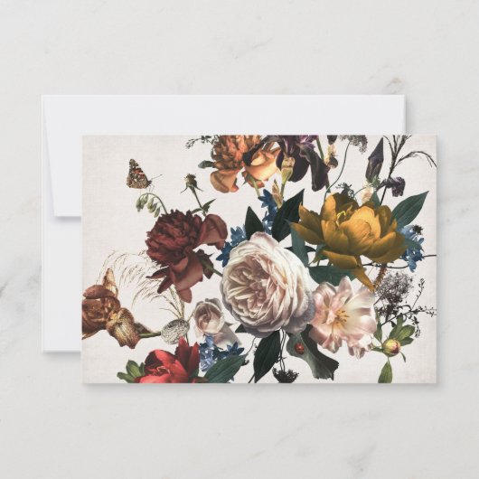 Rembrandt Floral Wedding-reactiekaarten RSVP (Achterkant)