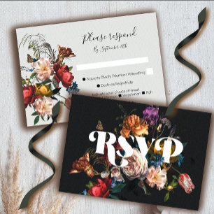 Rembrandt Floral Wedding-reactiekaarten RSVP Kaart