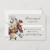 Rembrandt Floral Wedding-reactiekaarten RSVP Kaartje (Voorkant)