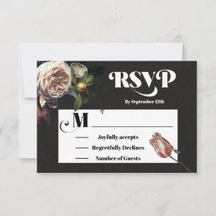 Rembrandt Floral Wedding-reactiekaarten RSVP Kaartje