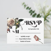 Rembrandt Floral Wedding-reactiekaarten RSVP Kaartje (Staand voorkant)
