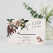 Rembrandt Floral Wedding-reactiekaarten RSVP Kaartje (Staand voorkant)