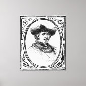 Rembrandt Framed Self Portrait Sketch Canvas Art (Voorkant)