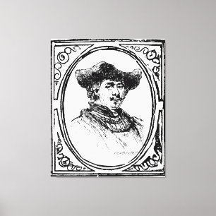 Rembrandt Framed Self Portrait Sketch Canvas Art