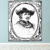 Rembrandt Framed Self Portrait Sketch Canvas Art Afdruk (Insitu (Houten vloer))