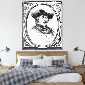 Rembrandt Framed Self Portrait Sketch Canvas Art Afdruk (Insitu (Slaapkamer))