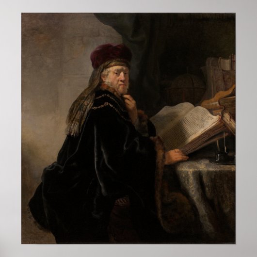 Rembrandt - Geleerde Aan Zijn Studie Poster (Voorkant)